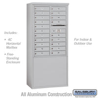 Thumbnail for 11 Door High Free-Standing 4C Horizontal Mailbox with 20 Doors in Aluminum with USPS Access