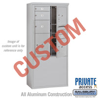 Thumbnail for Free-Standing 4C Horizontal Mailbox Unit (Includes 3711D-CAFP Mailbox, 3911D-ALM Enclosure and Master Commercial Locks) - 11 Door High Unit (69 3/8 Inches) - Double Column - Custom Unit - Aluminum - Front Loading - Private Access