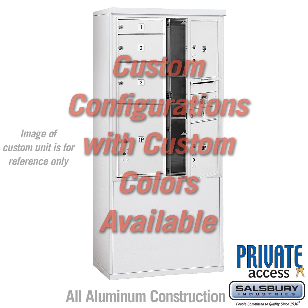 Free-Standing 4C Horizontal Mailbox Unit (Includes 3711D-CCFP Mailbox, 3911D-CST Enclosure and Master Commercial Locks) - 11 Door High Unit (69 3/8 Inches) - Double Column - Custom Unit - Custom Color - Front Loading - Private Access