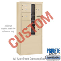 Thumbnail for Free-Standing 4C Horizontal Mailbox Unit (Includes 3711D-CSFP Mailbox, 3911D-SAN Enclosure and Master Commercial Locks) - 11 Door High Unit (69 3/8 Inches) - Double Column - Custom Unit - Sandstone - Front Loading - Private Access