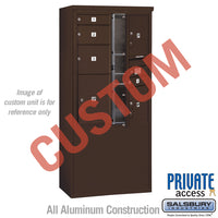 Thumbnail for Free-Standing 4C Horizontal Mailbox Unit (Includes 3711D-CZFP Mailbox, 3911D-BRZ Enclosure and Master Commercial Locks) - 11 Door High Unit (69 3/8 Inches) - Double Column - Custom Unit - Bronze - Front Loading - Private Access