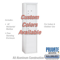 Thumbnail for Free-Standing 4C Horizontal Mailbox Unit (Includes 3711S-2PCFP Parcel Locker, 3911S-CST Enclosure and Master Commercial Locks) - 11 Door High Unit (69 3/8 Inches) - Single Column - Stand-Alone Parcel Locker - 1 PL5 and 1 PL6 - Custom Color - Front Loading