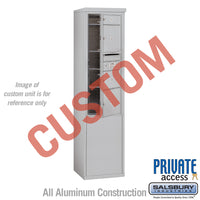 Thumbnail for Free-Standing 4C Horizontal Mailbox Unit (Includes 3711S-CAFP Mailbox, 3911S-ALM Enclosure and Master Commercial Locks) - 11 Door High Unit (69 3/8 Inches) - Single Column - Custom Unit - Aluminum - Front Loading - Private Access