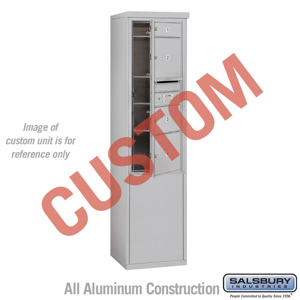 Free-Standing 4C Horizontal Mailbox Unit (Includes 3711S-CAFU Mailbox and 3911S-ALM Enclosure) - 11 Door High Unit (69 3/8 Inches) - Single Column - Custom Unit - Aluminum - Front Loading - USPS Access