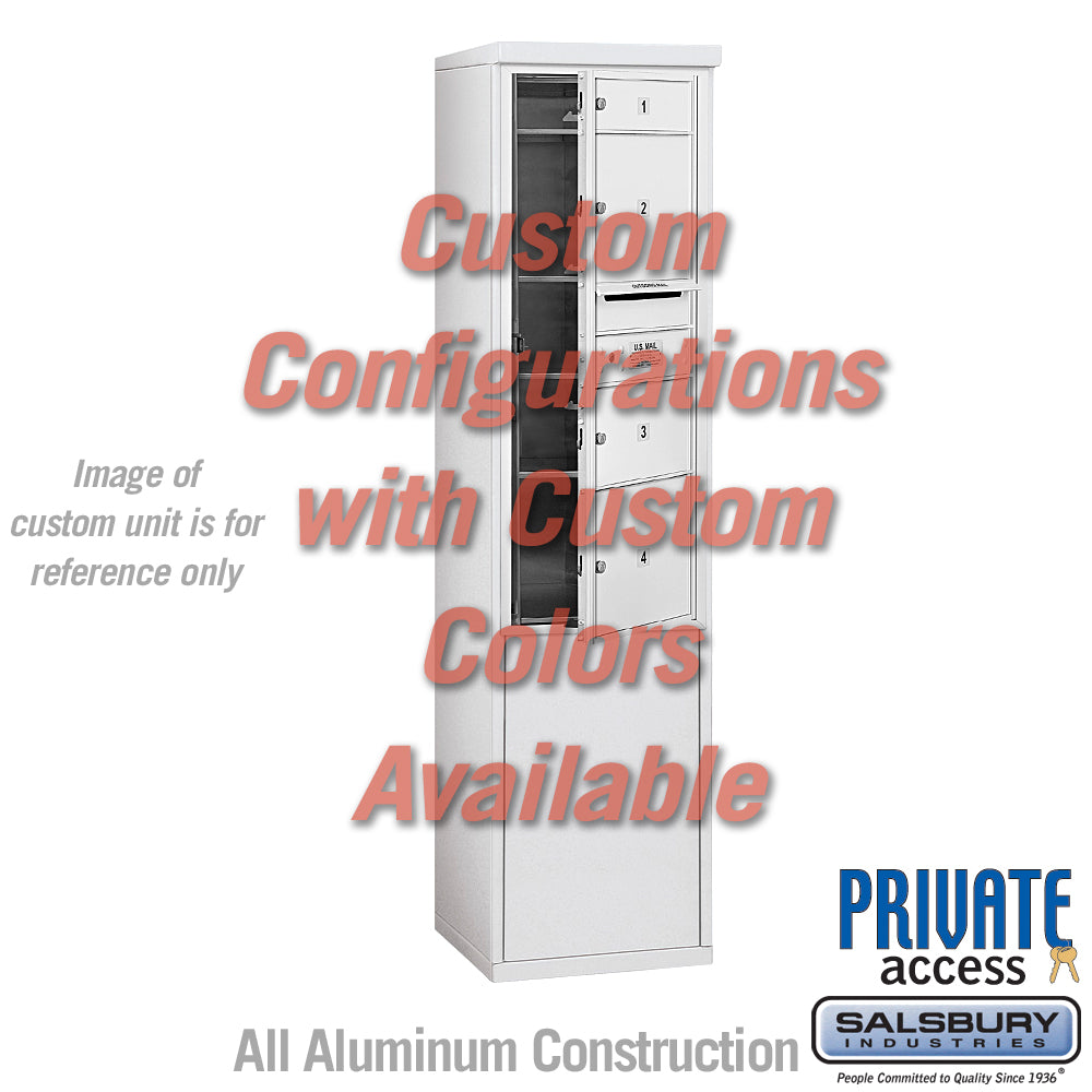 Free-Standing 4C Horizontal Mailbox Unit (Includes 3711S-CCFP Mailbox, 3911S-CST Enclosure and Master Commercial Locks) - 11 Door High Unit (69 3/8 Inches) - Single Column - Custom Unit - Custom Color - Front Loading - Private Access