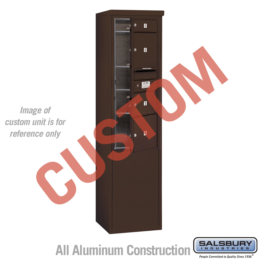 Free-Standing 4C Horizontal Mailbox Unit (Includes 3711S-CZFU Mailbox and 3911S-BRZ Enclosure) - 11 Door High Unit (69 3/8 Inches) - Single Column - Custom Unit - Bronze - Front Loading - USPS Access