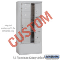 Thumbnail for Free-Standing 4C Horizontal Mailbox Unit (Includes 3716D-CAFU Mailbox and 3916D-ALM Enclosure) - Maximum Height Unit (72 1/8 Inches) - Double Column - Custom Unit - Aluminum - Front Loading - USPS Access