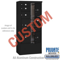 Thumbnail for Free-Standing 4C Horizontal Mailbox Unit (Includes 3716D-CBFP Mailbox, 3916D-BLK Enclosure and Master Commercial Locks) - Maximum Height Unit (72 1/8 Inches) - Double Column - Custom Unit - Black - Front Loading - Private Access