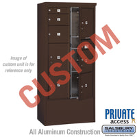 Thumbnail for Free-Standing 4C Horizontal Mailbox Unit (Includes 3716D-CZFP Mailbox, 3916D-BRZ Enclosure and Master Commercial Locks) - Maximum Height Unit (72 1/8 Inches) - Double Column - Custom Unit - Bronze - Front Loading - Private Access