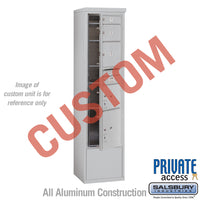 Thumbnail for Free-Standing 4C Horizontal Mailbox Unit (Includes 3716S-CAFP Mailbox, 3916S-ALM Enclosure and Master Commercial Locks) - Maximum Height Unit (72 1/8 Inches) - Single Column - Custom Unit - Aluminum - Front Loading - Private Access