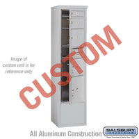 Thumbnail for Free-Standing 4C Horizontal Mailbox Unit (Includes 3716S-CAFU Mailbox and 3916S-ALM Enclosure) - Maximum Height Unit (72 1/8 Inches) - Single Column - Custom Unit - Aluminum - Front Loading - USPS Access