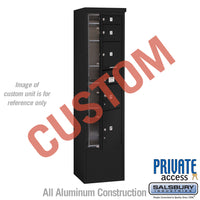 Thumbnail for Free-Standing 4C Horizontal Mailbox Unit (Includes 3716S-CBFP Mailbox, 3916S-BLK Enclosure and Master Commercial Locks) - Maximum Height Unit (72 1/8 Inches) - Single Column - Custom Unit - Black - Front Loading - Private Access