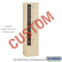 Thumbnail for Free-Standing 4C Horizontal Mailbox Unit (Includes 3716S-CSFU Mailbox and 3916S-SAN Enclosure) - Maximum Height Unit (72 1/8 Inches) - Single Column - Custom Unit - Sandstone - Front Loading - USPS Access