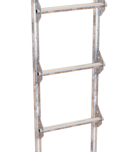 Galvanized Tank Access Ladder 7 Ft. 300 Lb. Capacity Silver