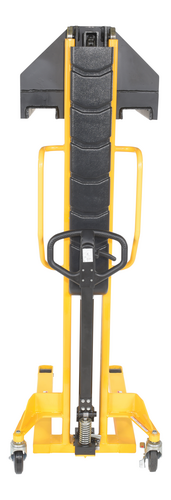 Thumbnail for Steel Manual Stacker Narrow Mast Fixed Forks/Legs 1,000 Lb. Capacity Black / Yello
