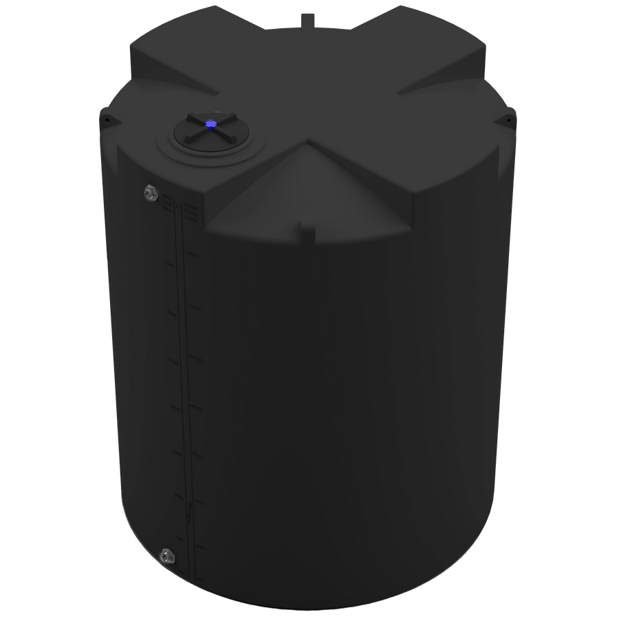 4000 GAL PROCHEM® PLUS POTABLE WATER TANK - LPE 1.0 FDA - BLACK  - DIA 102" x HGT 126" - LID 16" - BH FITTING T 1.5” / B 2” 