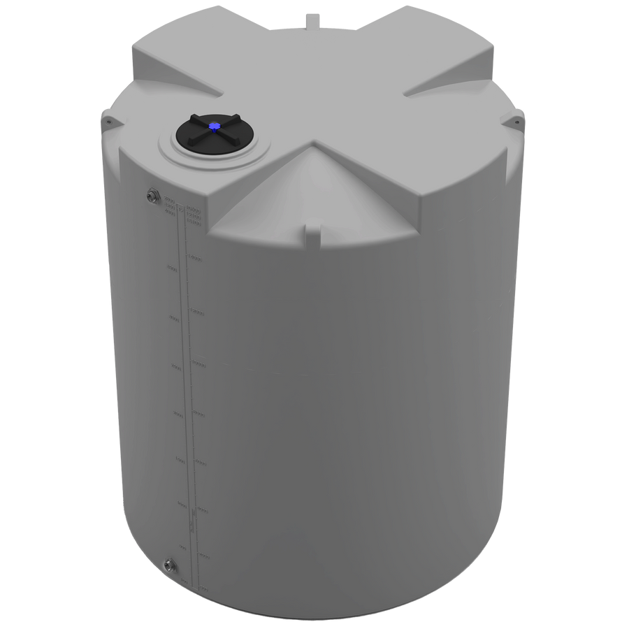 4000 GAL PROCHEM® PLUS POTABLE WATER TANK - LPE 1.0 FDA - GRAY  - DIA 102" x HGT 126" - LID 16" - BH FITTING T 1.5” / B 2” 