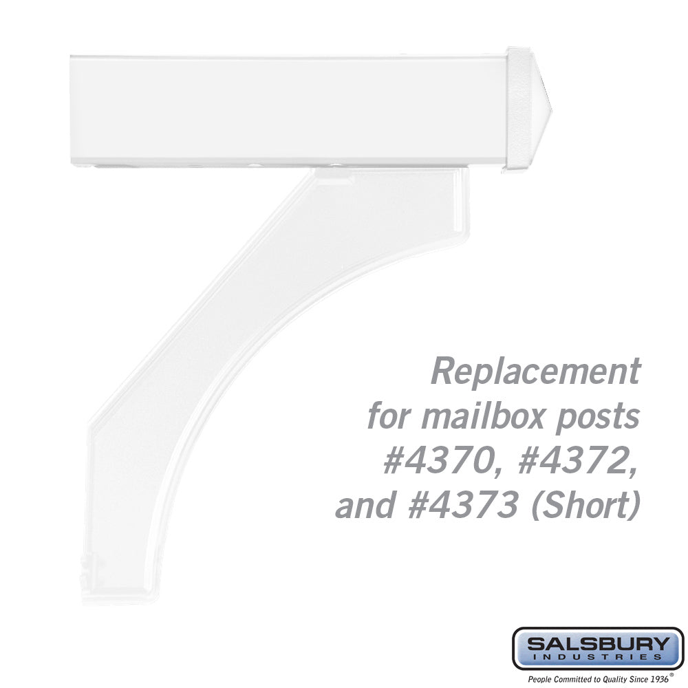 Arm Kit - Replacement for Deluxe Post for (1) Roadside Mailbox - White