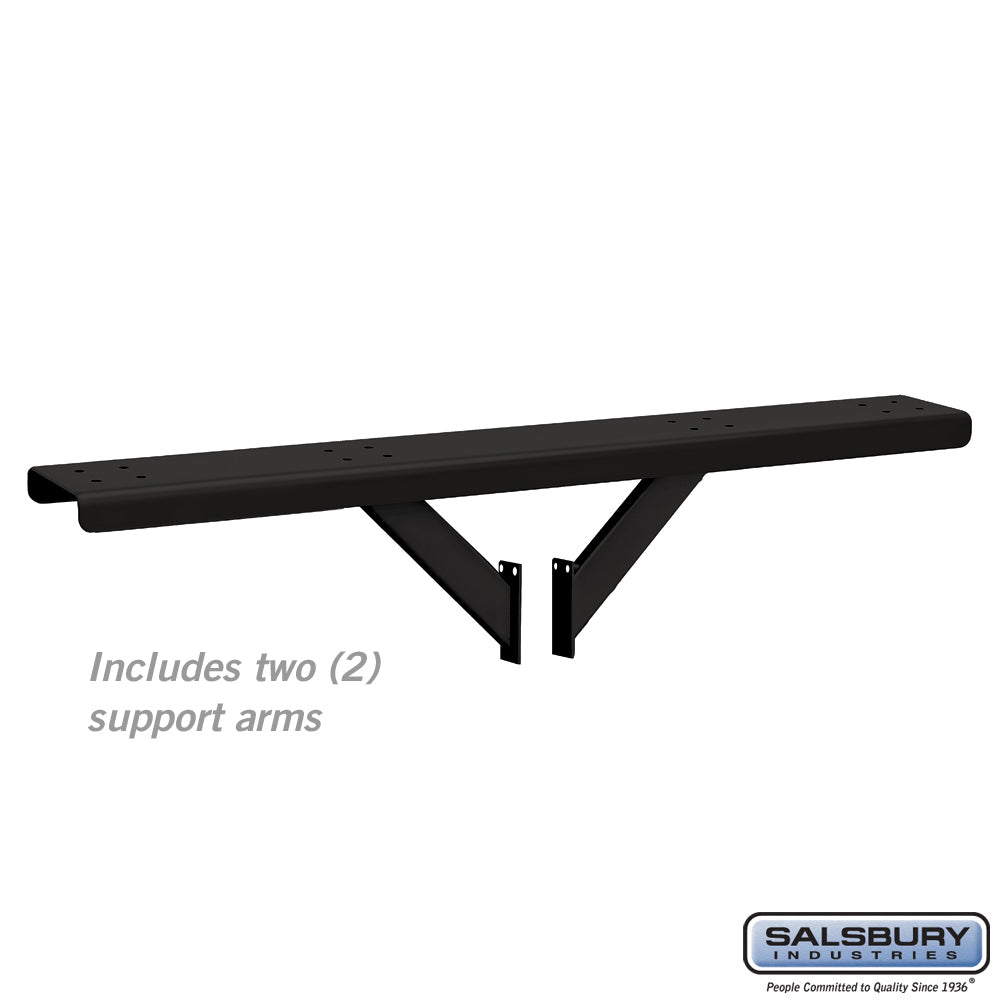 Spreader - 4 Wide with 2 Supporting Arms - for Roadside Mailboxes - Black