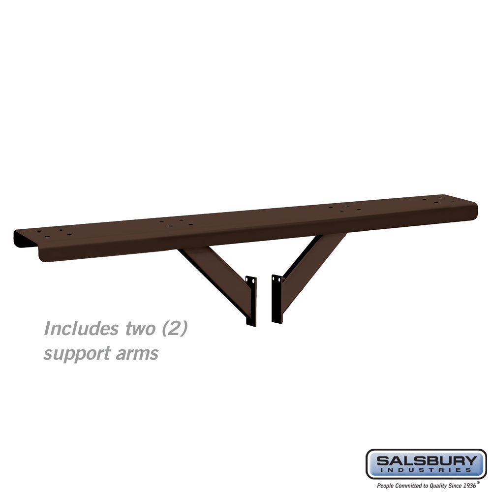 Spreader - 4 Wide with 2 Supporting Arms - for Roadside Mailboxes - Bronze