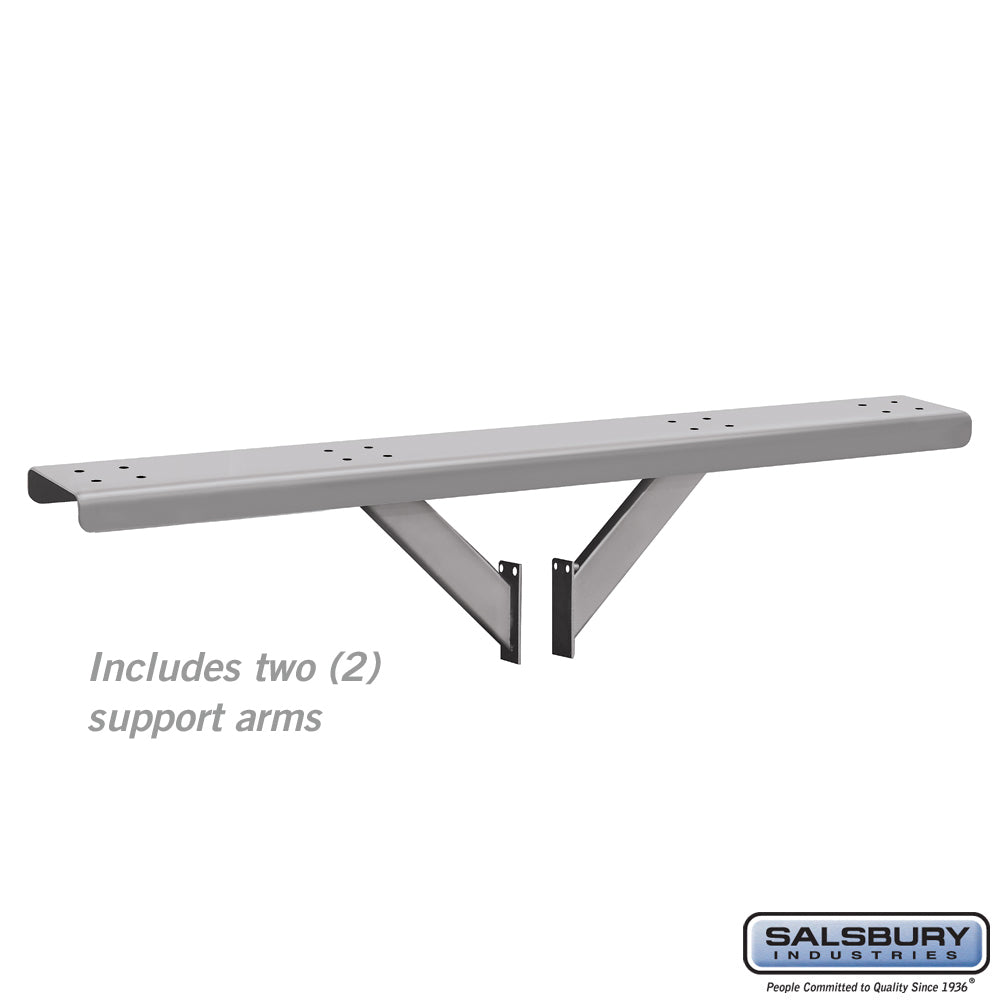 Spreader - 4 Wide with 2 Supporting Arms - for Roadside Mailboxes - Silver