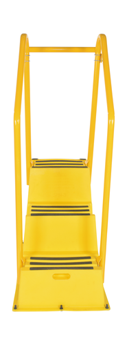 Polyethylene Nestable with Hand and Back Rails 3 Step 500 Lb. Capacity Yellow
