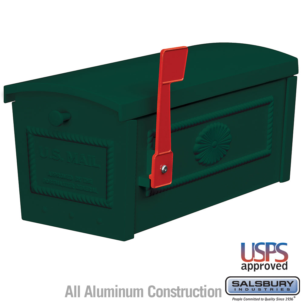 Townhouse Mailbox - Post Style - Green