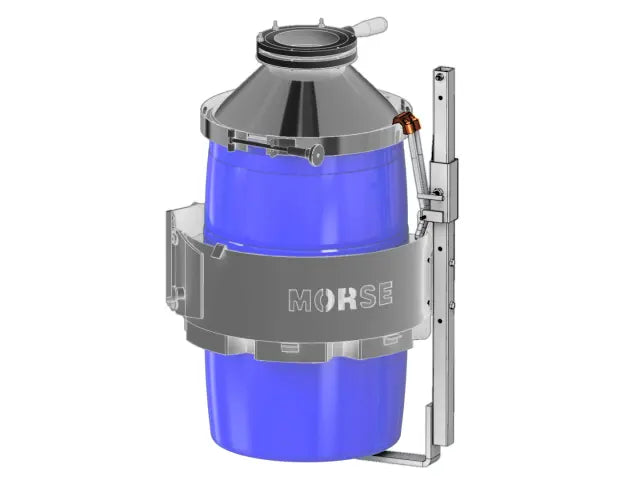 Kit: Stainless Steel Bracket for drum with Drum Cone. Prevents drum from slipping length-ways. Adjust for 30"-38" (76-96.5 cm) tall drum.