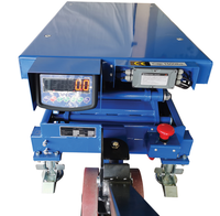 Thumbnail for Steel Hydraulic Double Scissor Cart DC Powered With Scale 20 In. x 40 In. 1,500 Lb. Capacity Blue