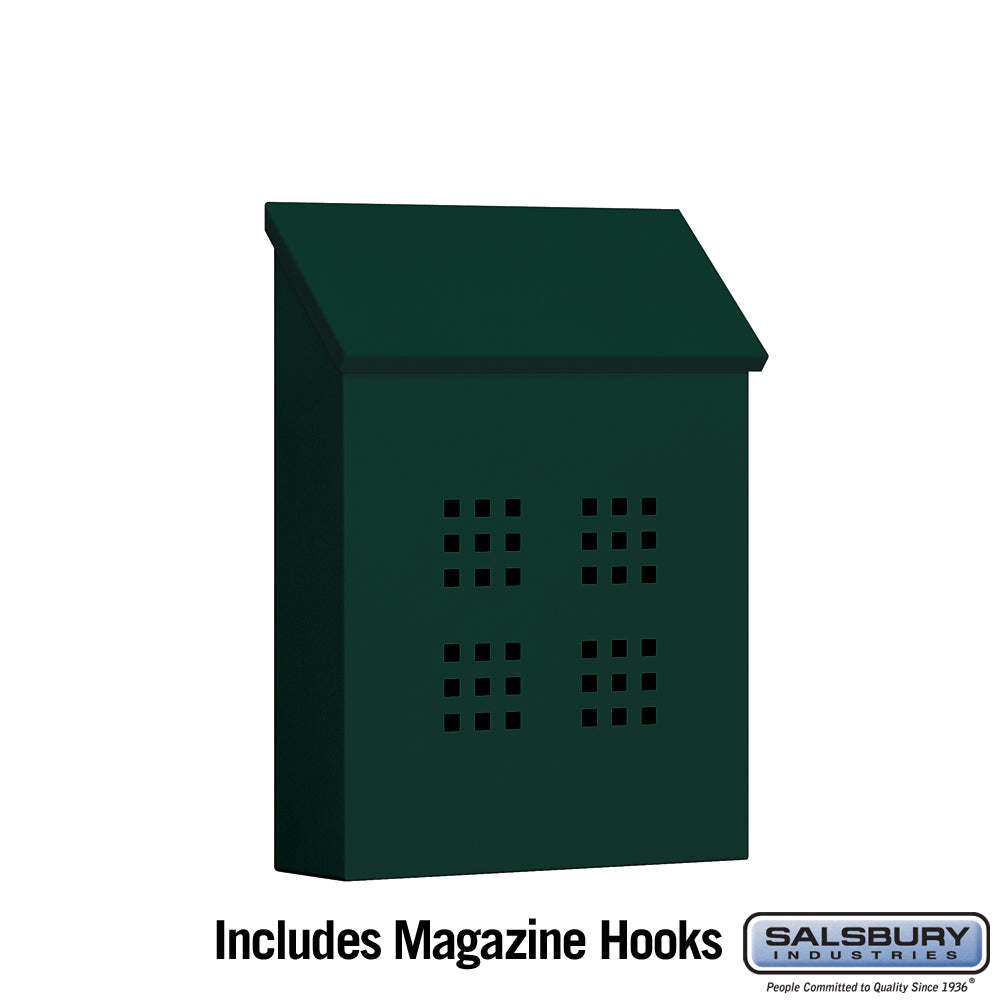 Traditional Mailbox - Decorative - Vertical Style - Green