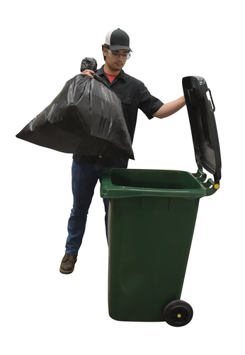 High Density Polyethylene 64 Gallon Trash Can Green