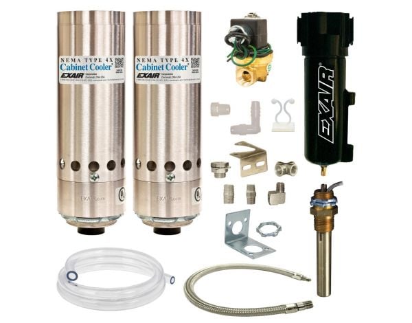 NEMA 4X Dual Cabinet Cooler System, with Thermostat Control, 4000 Btu/hr.