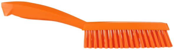 Vikan Narrow Hand Brush with short handle, 11.8", Extra stiff, Orange