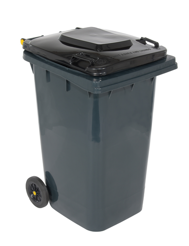 High Density Polyethylene 64 Gallon Trash Can Gray