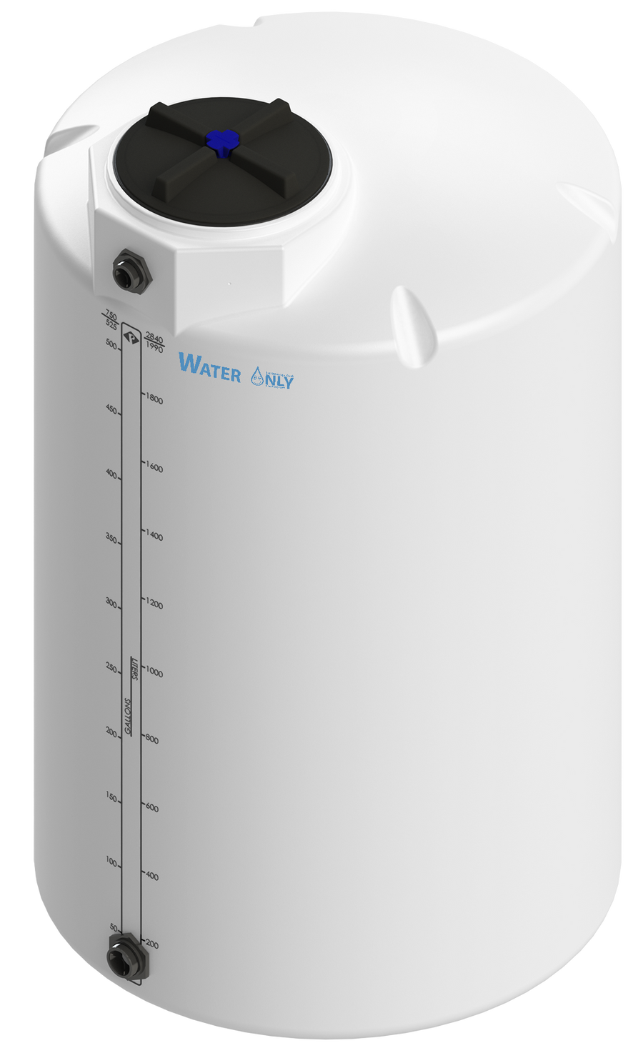 525 Gal ProChem® Potable Water Tank w/Bulkhead Fittings - Twist Lid 16" - LPE 1.0 - Natural 