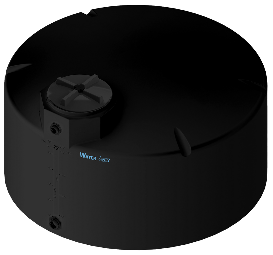 550 Gal ProChem® Potable Water Tank w/Bulkhead Fittings - Twist Lid 16" - LPE 1.0 - Black 