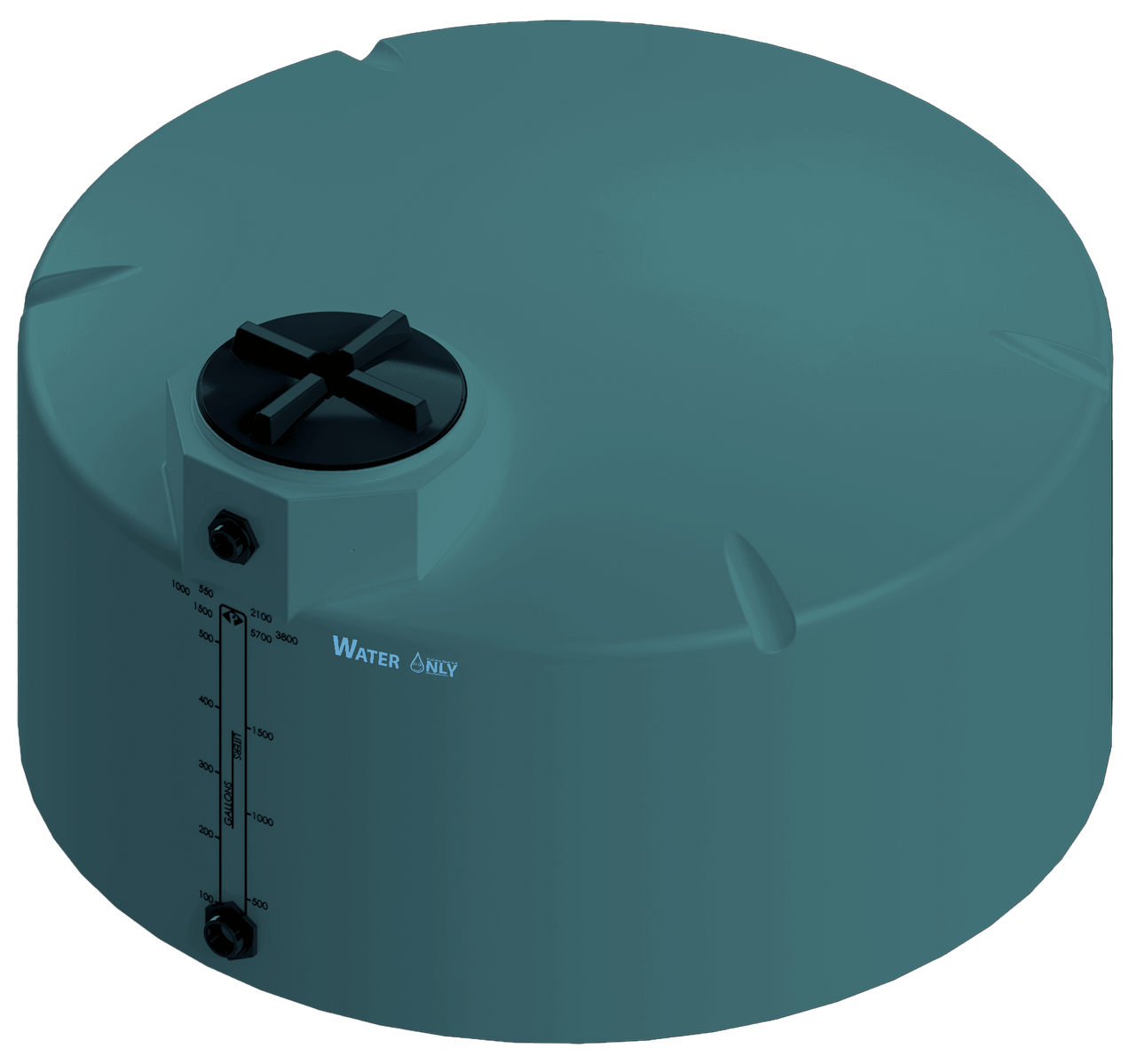 550 Gal ProChem® Potable Water Tank w/Bulkhead Fittings - Twist Lid 16" - LPE 1.0 - Green 