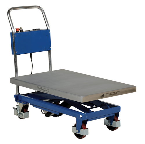 Steel Linear Elevating Cart 23-5/8 In. x 35-1/2 In. 400 Lb. Capacity Blue/Silver