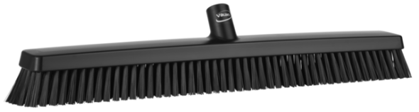 Vikan Heavy Duty Push Broom, 24.4" Soft/stiff, Black