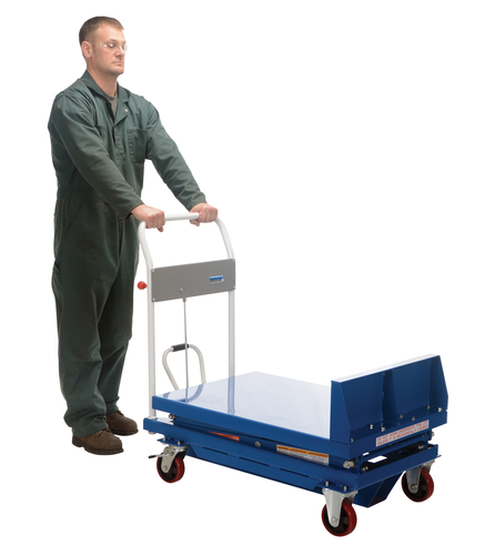 Steel Lift and Tilt Cart with Sequence Select 24 In. x 36 In. 600 Lb. Capacity Blue