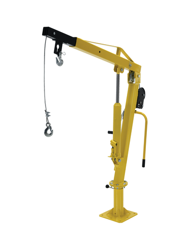 Steel Winch Truck Jib Crane 500 Lb. Extended Capacity Yellow