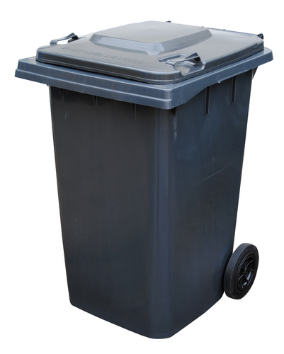 High Density Polyethylene 95 Gallon Trash Can Gray