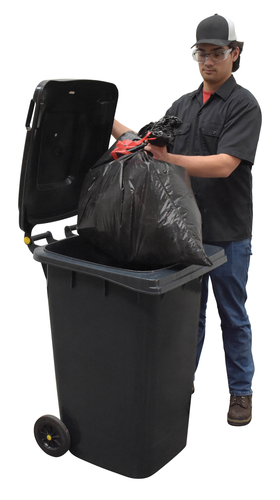 High Density Polyethylene 64 Gallon Trash Can Gray