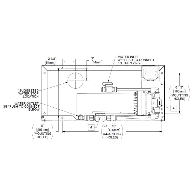 Haws Universal Water Filter Cabinet with Monitor