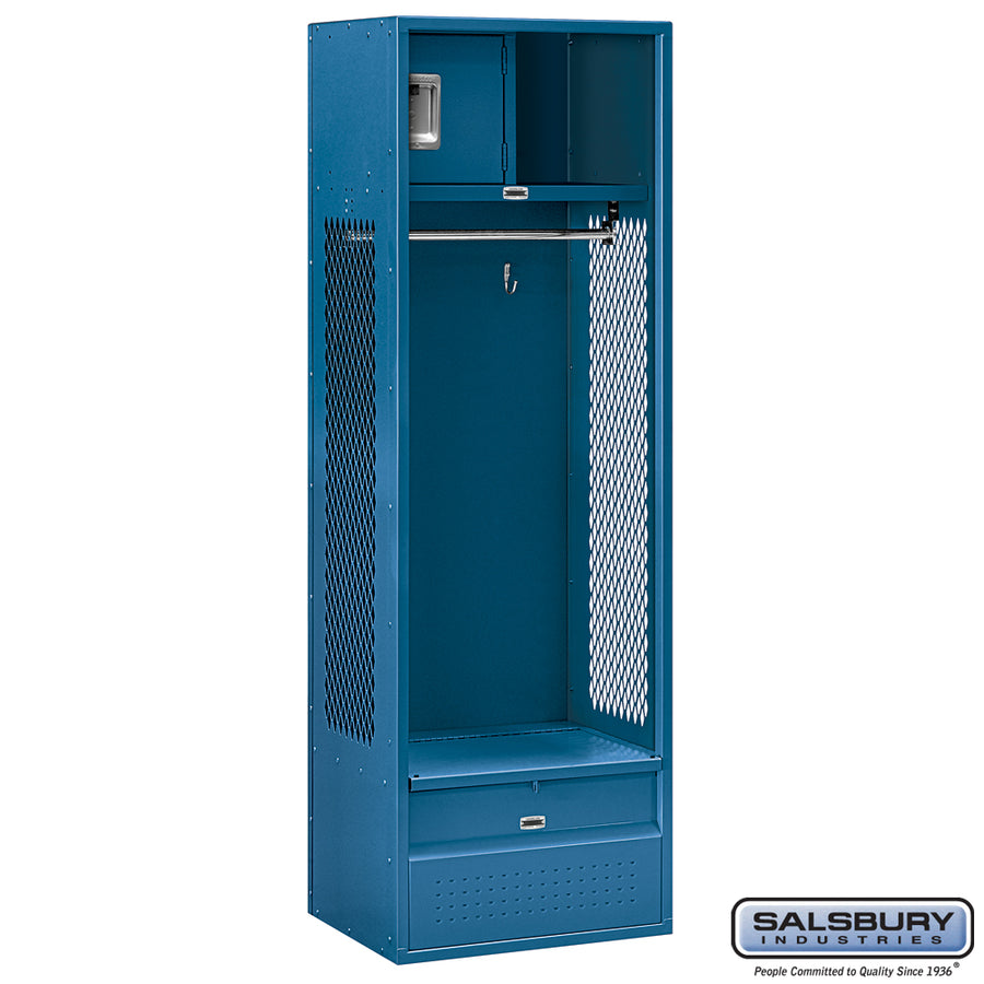 24" Wide Open Access Metal Locker - 6 Feet High - 18 Inches Deep - Blue - Assembled