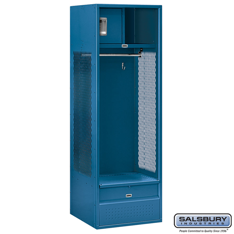 24" Wide Open Access Metal Locker - 6 Feet High - 24 Inches Deep - Blue - Unassembled
