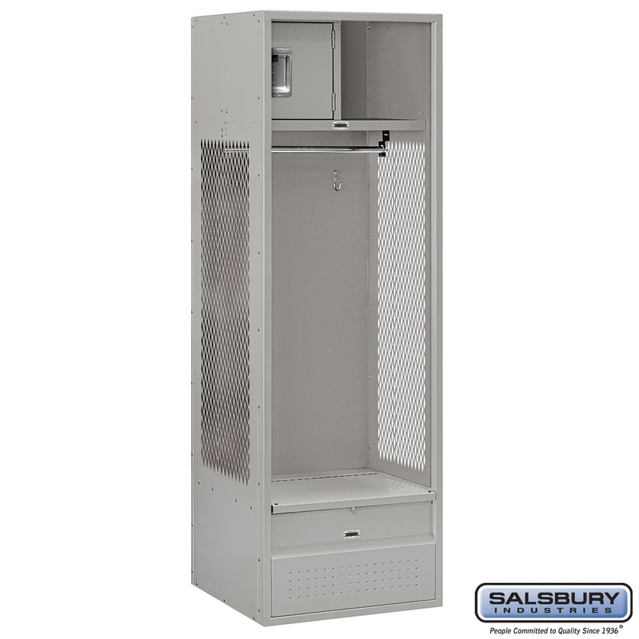 24" Wide Open Access Metal Locker - 6 Feet High - 24 Inches Deep - Gray - Assembled