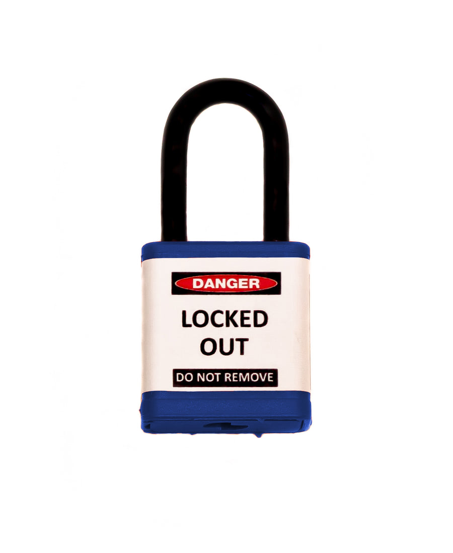Lockout Safety Padlock, 700 Series, 1.5" Shackle, Keyed Different, Blue