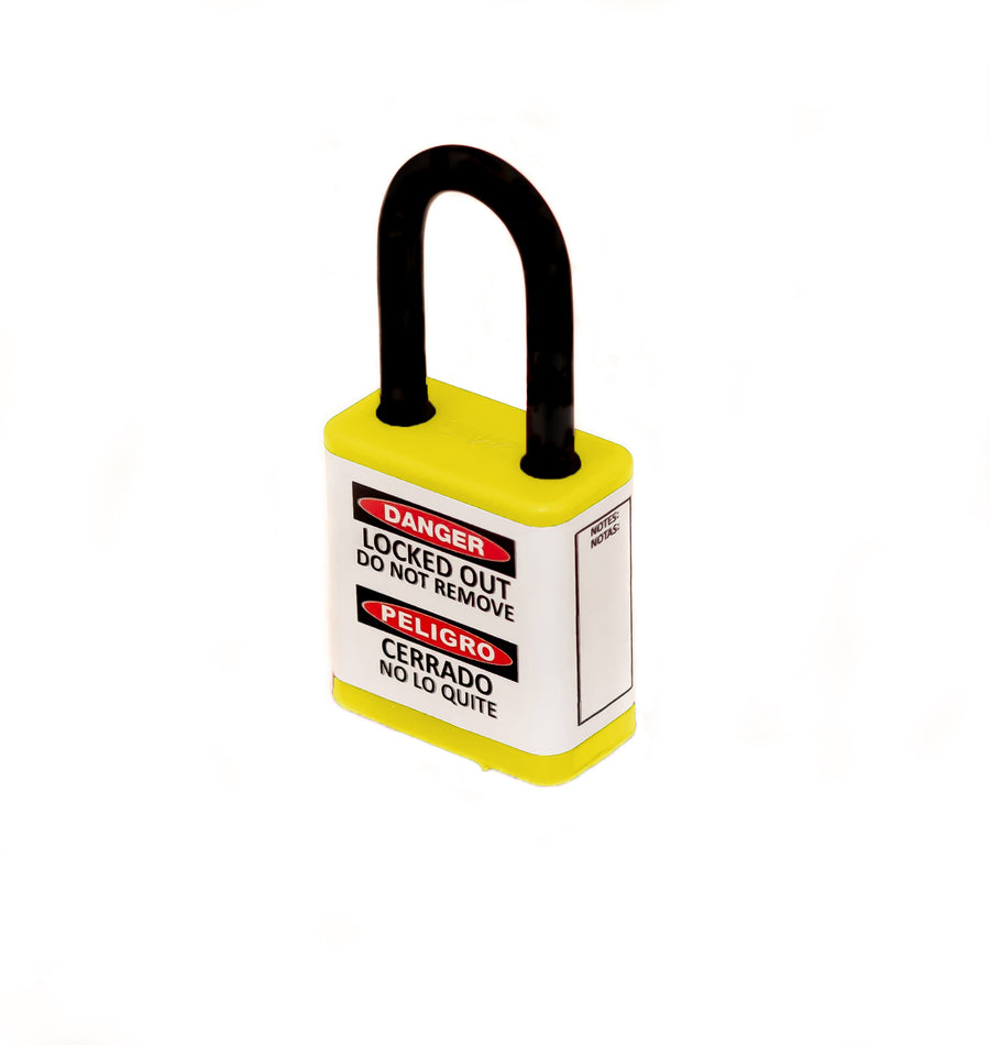 Lockout Safety Padlock, 700 Series, 1.5" Shackle, Keyed Alike, Yellow