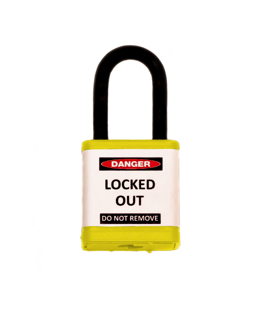 Lockout Safety Padlock, 700 Series, 1.5" Shackle, Keyed Alike, Yellow